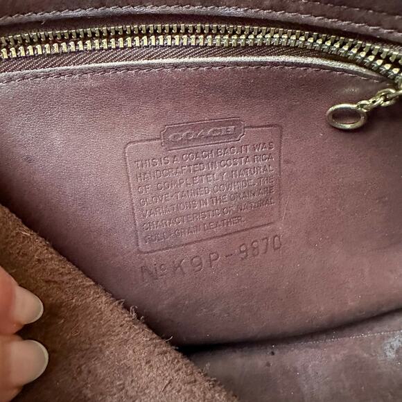 Vintage Coach Court Leather Crossbody Bag Purse 9870 Mahogany Brown - Picture 4 of 9